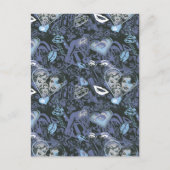 スーパーガールハートと唇パターン ポストカード (正面)