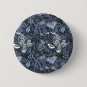 スーパーガールハートと唇パターン 缶バッジ (正面)