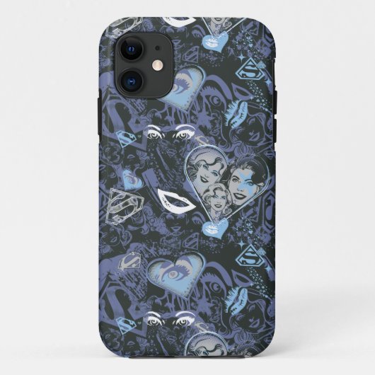スーパーガールハートと唇パターン Case-Mate iPhoneケース (裏面)