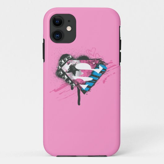 スーパーガールハートのロゴ Case-Mate iPhoneケース (裏面)