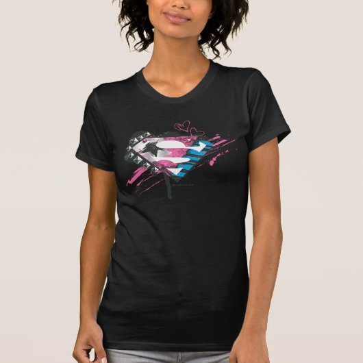 スーパーガールハートのロゴ Tシャツ (正面)