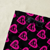 スーパーガールハート対角パターン ビーチタオル (インサイチュ)