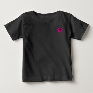 スーパーガールハート対角パターン ベビーTシャツ
