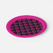 スーパーガールハート対角パターン ペーパープレート (アングル)