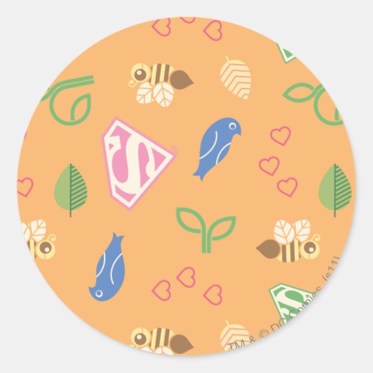 スーパーガールバード&ザビーズオレンジ ラウンドシール (正面)