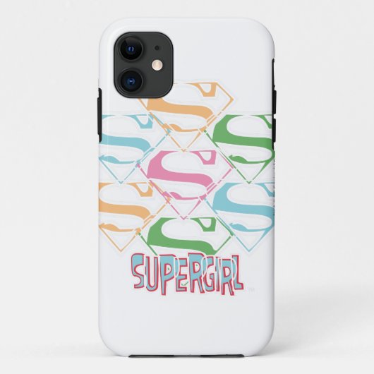 スーパーガールパステルロゴコラージュ Case-Mate iPhoneケース (裏面)