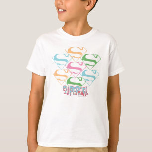 スーパーガールパステルロゴコラージュ Tシャツ