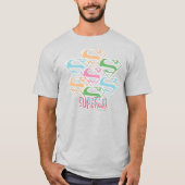 スーパーガールパステルロゴコラージュ Tシャツ (正面)