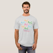 スーパーガールパステルロゴコラージュ Tシャツ (正面フル)