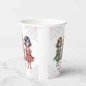 スーパーガールヒーローの誕生日パーティーのための女の子 紙コップ (右)