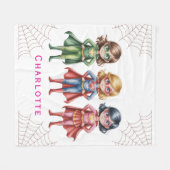 スーパーガールヒーローズ女の子ギフトの誕生日パーティー フリースブランケット (正面(横))