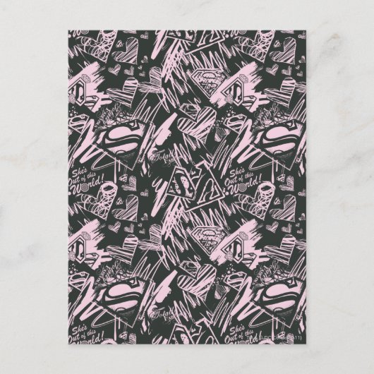 スーパーガールピンクとブラックスクライブル ポストカード (正面)