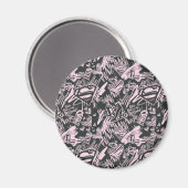 スーパーガールピンクとブラックスクライブル マグネット (正面/裏面)