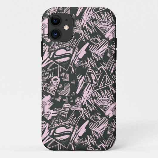 スーパーガールピンクとブラックスクライブル Case-Mate iPhoneケース (裏面)