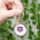 スーパーガールピンクと紫のログランジゴ キーホルダー (手)