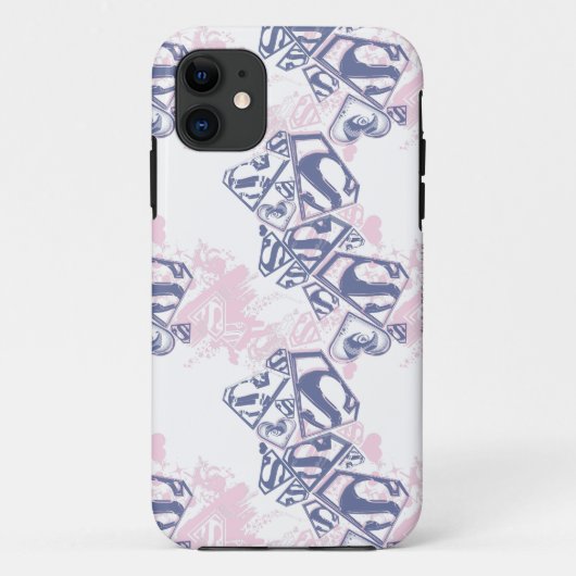 スーパーガールピンクと紫の模様2 Case-Mate iPhoneケース (裏面)