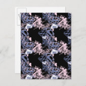 スーパーガールピンクと紫の模様 ポストカード (正面/裏面)