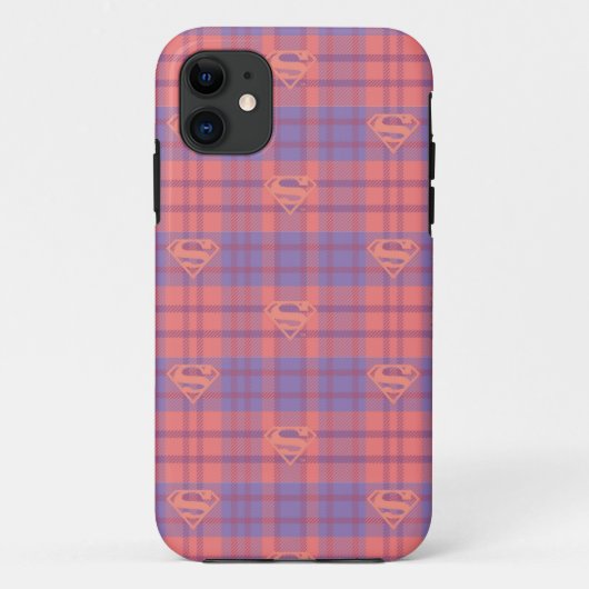 スーパーガールピンクと紫の模様 Case-Mate iPhoneケース (裏面)