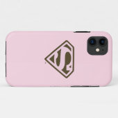 スーパーガールピンクと茶色のロゴ Case-Mate iPhoneケース (裏面(横))