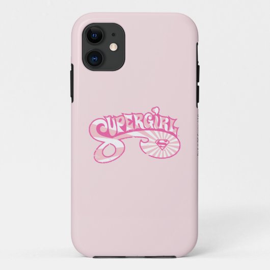 スーパーガールピンクのロゴスターバースト Case-Mate iPhoneケース (裏面)