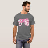 スーパーガールピンクのロゴスターバースト Tシャツ (正面フル)