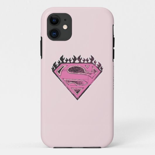 スーパーガールピンクのロゴ（炎） Case-Mate iPhoneケース (裏面)