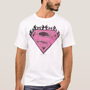 スーパーガールピンクのロゴ(炎) Tシャツ