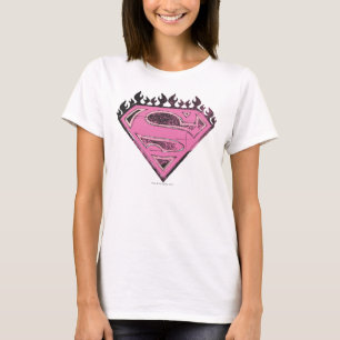 スーパーガールピンクのロゴ(炎) Tシャツ