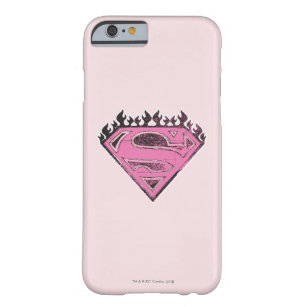スーパーガールピンクの炎のロゴ BARELY THERE iPhone 6 ケース