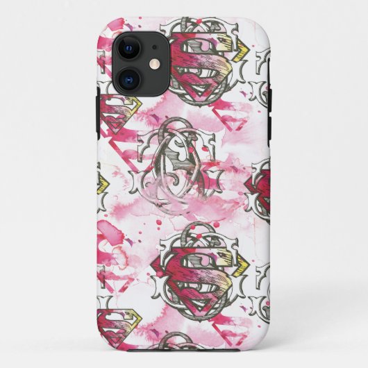 スーパーガールピンクインクパターン Case-Mate iPhoneケース (裏面)