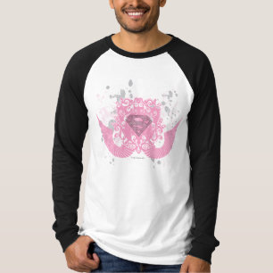 スーパーガールピンクウィングドデザイン Tシャツ