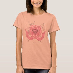 スーパーガールピンクウィングドデザイン Tシャツ
