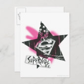 スーパーガールピンクスプレー絵を描ススター ポストカード (正面/裏面)