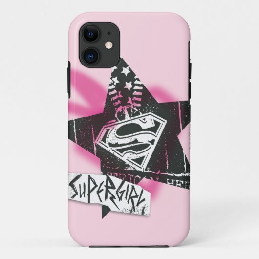 スーパーガールピンクスプレー絵を描ススター Case-Mate iPhoneケース (裏面)