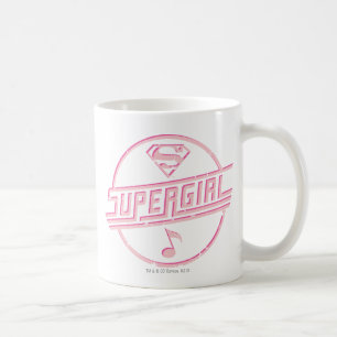 スーパーガールピンクミュージックノート コーヒーマグカップ