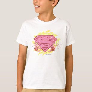 スーパーガールピンク花 Tシャツ