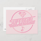 スーパーガールピンク音楽ノート ポストカード (正面/裏面)