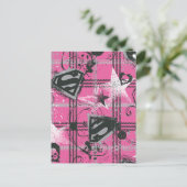 スーパーガールピンク（ばちゃばちゃ）跳ねるスクエア ポストカード (スタンド正面)