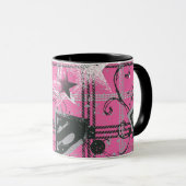 スーパーガールピンク（ばちゃばちゃ）跳ねるスクエア マグカップ (正面右)