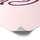 スーパーガールピンストリップブラックとピンク ポスター (角)