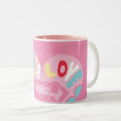 スーパーガールピース&ラブピンク ツートーンマグカップ (正面右)