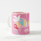 スーパーガールピース&ラブピンク ツートーンマグカップ (正面左)