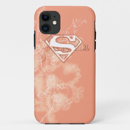 スーパーガールピーチフローラルパターン Case-Mate iPhoneケース (裏面)