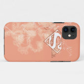 スーパーガールピーチフローラルパターン Case-Mate iPhoneケース (裏面(横))