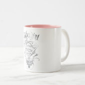 スーパーガールファンシーシルバーロゴ ツートーンマグカップ (正面右)