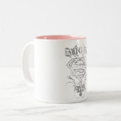 スーパーガールファンシーシルバーロゴ ツートーンマグカップ (正面左)