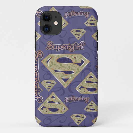 スーパーガールファンシーロゴコラージュ Case-Mate iPhoneケース (裏面)