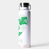 スーパーガールフローラ平和ハートグラフィック ウォーターボトル (背面)