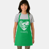 スーパーガールフローラ平和ハートグラフィック エプロン (インサイチュ)