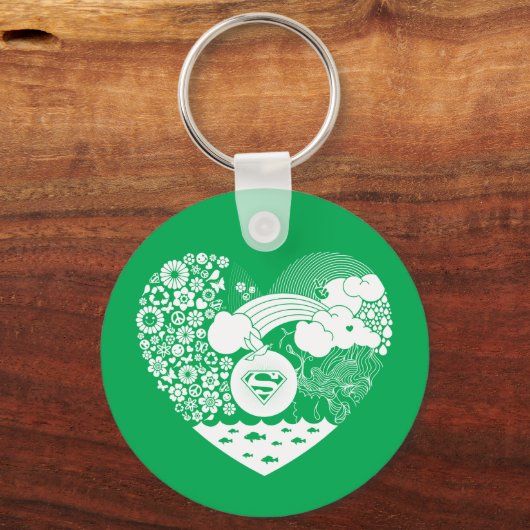 スーパーガールフローラ平和ハートグラフィック キーホルダー (裏面)
